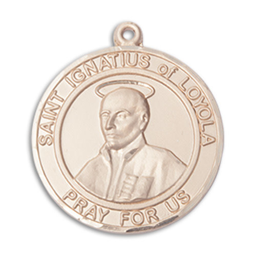 Bliss St. Ignatius of Loyola Pendant - Round, Large, 14kt Gold Bliss St. Ignatius of Loyola Pendant - Round, Large, 14kt Gold
