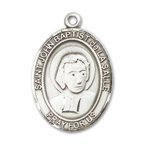 Bliss St. John Baptist de La Salle Pendant - Oval, Medium, Sterling Silver Bliss St. John Baptist de La Salle Pendant - Oval, Medium, Sterling Silver