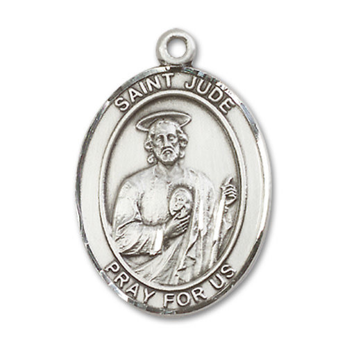 Bliss St. Jude Thaddeus Pendant - Oval, Large, Sterling Silver Bliss St. Jude Thaddeus Pendant - Oval, Large, Sterling Silver