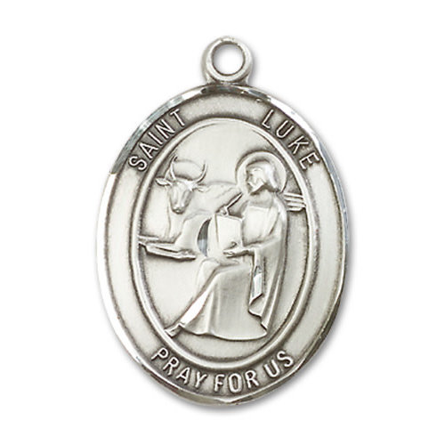 Bliss St. Luke the Apostle Pendant - Oval, Large, Sterling Silver Bliss St. Luke the Apostle Pendant - Oval, Large, Sterling Silver