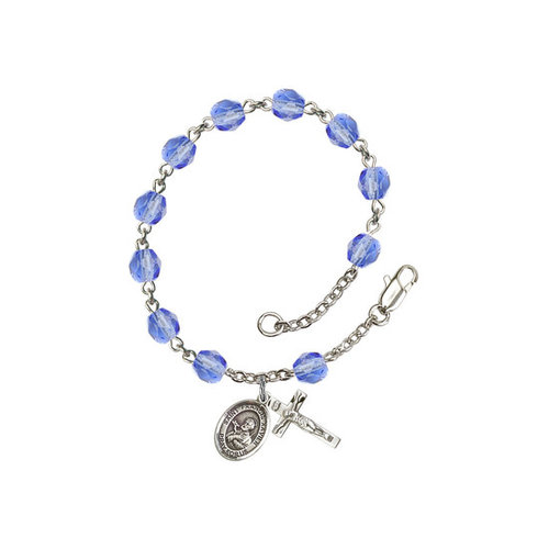 Bliss Sapphire Rosary Bracelet - 6mm St. Peter