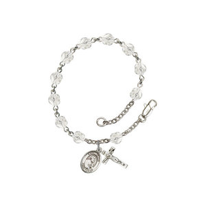 Bliss Crystal Rosary Bracelet - 6mm St. Peter