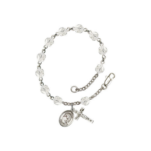 Bliss Crystal Rosary Bracelet - 6mm St. Peter