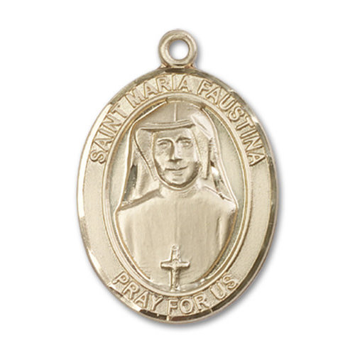 Bliss St. Maria Faustina Pendant - Oval, Large, 14kt Gold Bliss St. Maria Faustina Pendant - Oval, Large, 14kt Gold