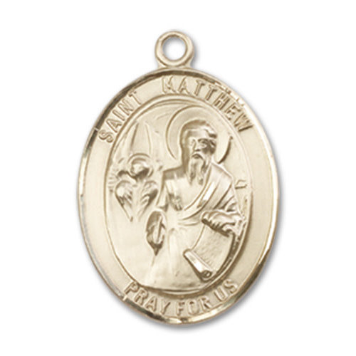 Bliss St. Matthew the Apostle Pendant, 14kt Gold - Oval, Large