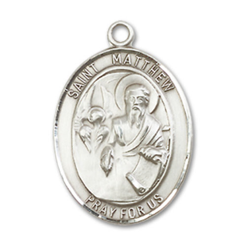 Bliss St. Matthew the Apostle Pendant, Sterling Silver - Oval, Large Bliss St. Matthew the Apostle Pendant, Sterling Silver - Oval, Large