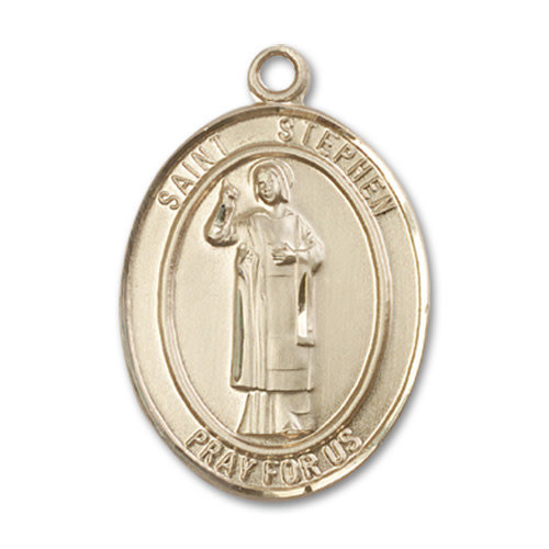Bliss St. Stephen the Martyr Pendant, 14kt Gold Filled - Oval, Large
