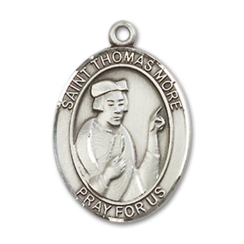Bliss St. Thomas More Pendant, Sterling Silver - Oval, Medium