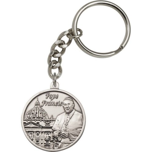 Pope Francis Key Chain - Sterling Silver