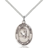 St. Peter Claver Sterling Silver Pendant With Chain