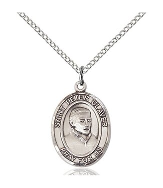 Bliss St. Peter Claver Sterling Silver Pendant With Chain - Medium