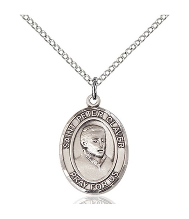 Bliss St. Peter Claver Sterling Silver Pendant With Chain - Medium
