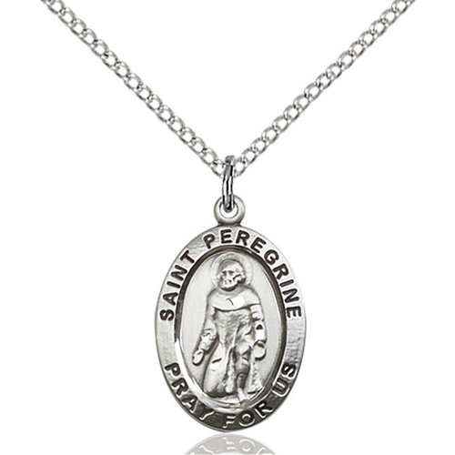 Bliss St. Peregrine Sterling Silver Medal With Chain - Medium