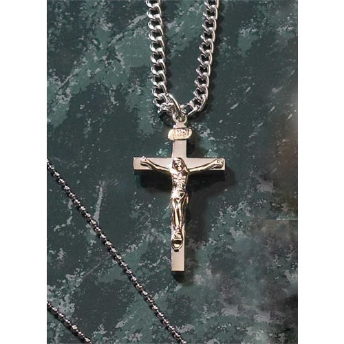 DICKSON GIFTS Two Tone Crucifix Necklace (Silver/Gold Plate)