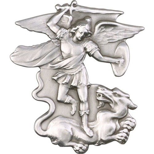 Bliss Antique Silver St. Michael the Archangel Visor Clip