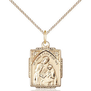 Bliss St Anne Medal And 18" Chain - 12k Gold Filled