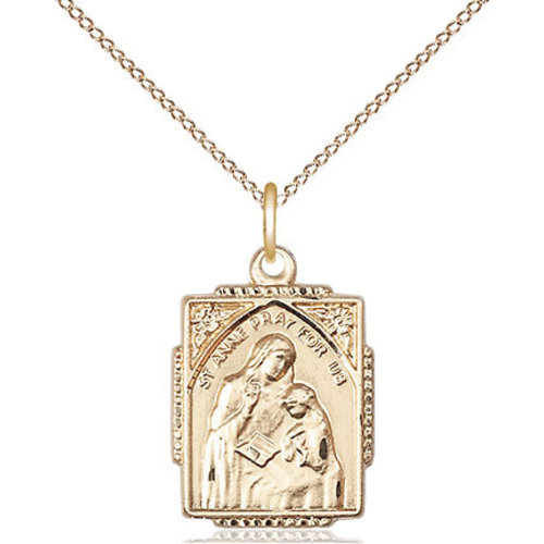 Bliss ST ANNE MEDAL AND 18" CHAIN - 12K GOLD FILLED