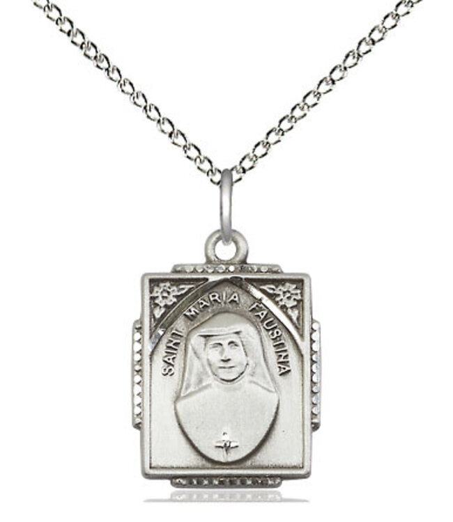 Bliss St. Maria Faustina Medal And 18" Chain - Sterling Silver