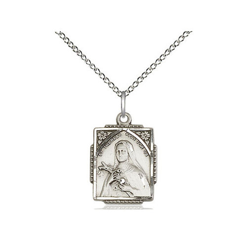 Bliss Sterling Silver St Theresa Pendant & Chain