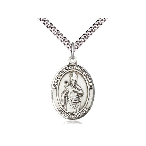 Bliss Sterling Silver St Augustine of Hippo Pendant & 24" Chain