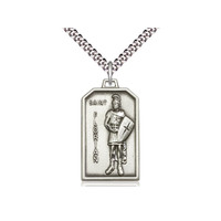 Sterling Silver St Florian Pendant & 24" Chain