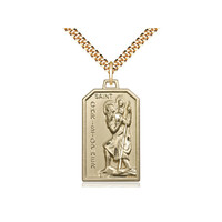 14kt Gold Filled St Christopher Pendant & Chain