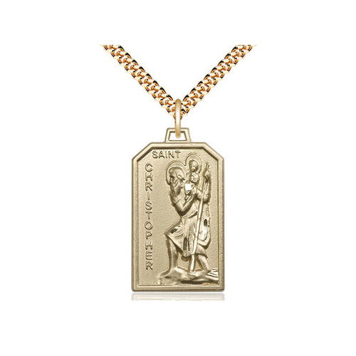 Bliss 14kt Gold Filled St Christopher Pendant & Chain