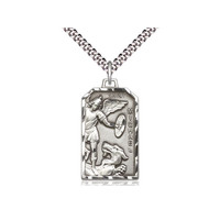 Sterling Silver St. Michael the Archangel & 24" Chain