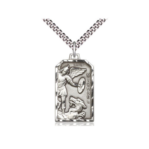 Bliss Sterling Silver St. Michael the Archangel & 24" Chain