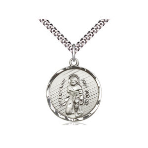 Sterling Silver St. Perregrine Pendant & 24" Chain