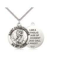 Sterling Silver St. Christopher Pendant & 18" Chain