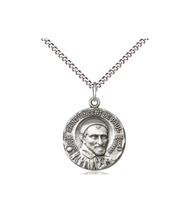 Bliss Sterling Silver St. Vincent De Paul Pendant & 18" Chain