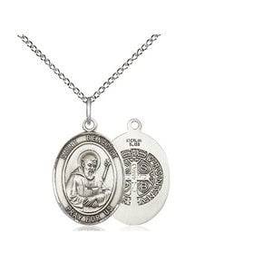 Bliss St. Benedict Pendant - Oval, Medium, Sterling Silver