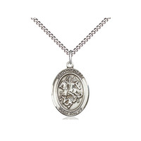 Sterling Silver St. George Pendant & 18" Chain