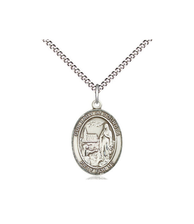 Bliss Sterling Silver Our Lady of Lourdes Pendant & 18" Chain