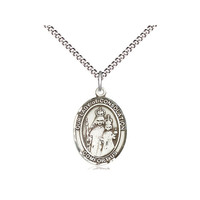 Sterling Silver Our Lady of Consolation Pendant & 18" Chain