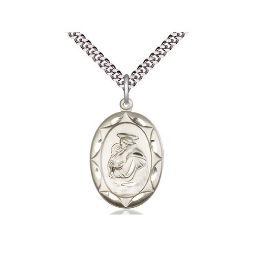 Bliss Sterling Silver St. Anthony Pendant & 24" Chain Bliss Sterling Silver St. Anthony Pendant & 24" Chain