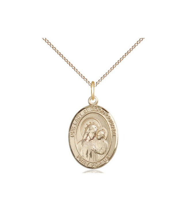 Bliss 4kt Gold Filled Our Lady of Good Counsel Pendant & 18" Gold Filled Chain