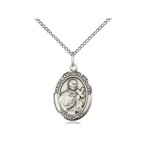 Bliss Sterling Silver St. Martin De Porres Pendant & 18" Sterling Silver Chain