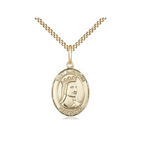 14kt Gold Filled St. Elizabeth of Hungary Pendant & 18 Inch Gold Plate Chain