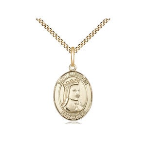 Bliss 14kt Gold Filled St. Elizabeth of Hungary Pendant & 18 Inch Gold Plate Chain