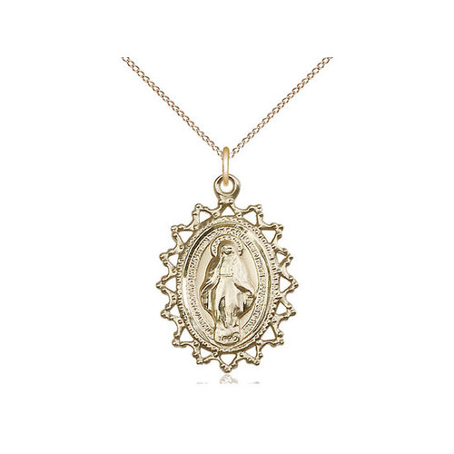 Bliss 14kt Gold Filled Miraculous Pendant & 18" Gold Filled Chain