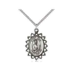 Bliss Sterling Silver St. Jude Pendant & 18" Chain