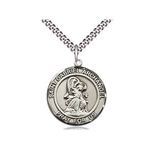 Bliss Sterling Silver St. Gabriel the Archangel Pendant & 24" Chain