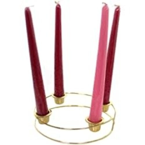 ROMAN Metal Advent Wreath Holder with Candles ROMAN Metal Advent Wreath Holder with Candles