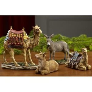 Three Kings Gifts Real Life Nativity Set of 4 Animals