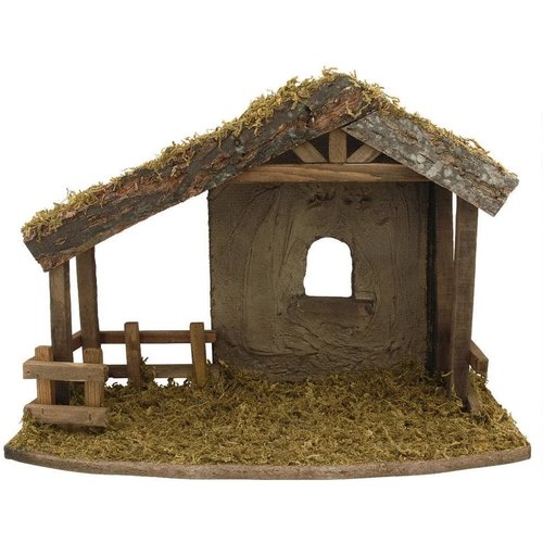 Fontanini  Stucco/Wooden Stable Nativity