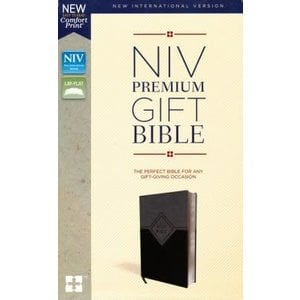 NIV, Premium Gift Bible, Leathersoft, Black/Gray, Comfort Print