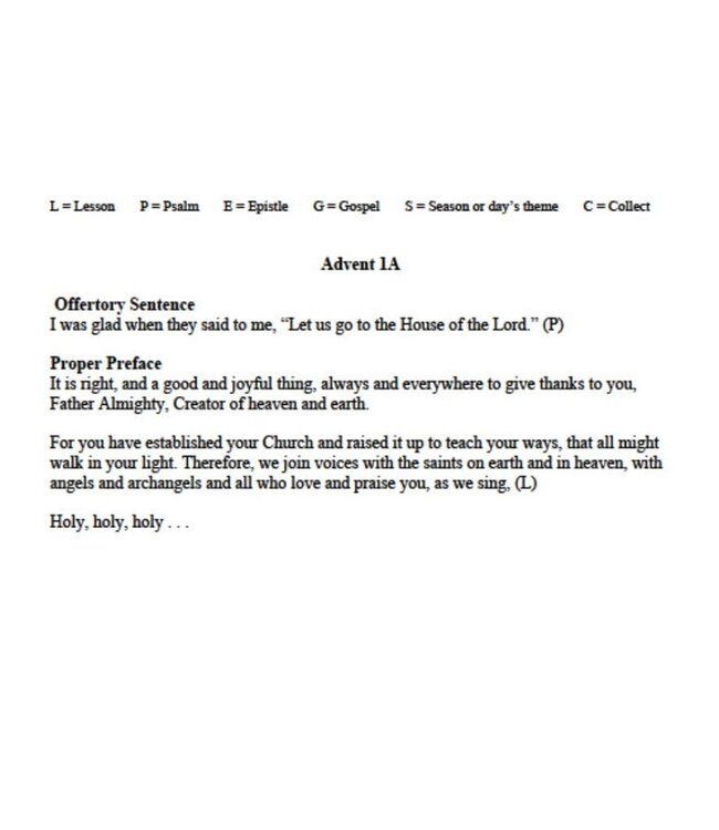 Proper Prefaces And Offertory Sentences Printed Format