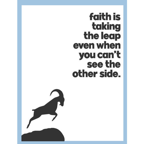Faith is taking the leap (w/ goat) - Greeting Card agreengard Faith is taking the leap (w/ goat) - Greeting Card agreengard